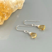 Load image into Gallery viewer, Smooth Citrine Drop Earrings
