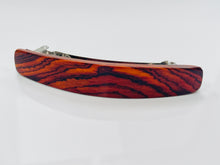 Load image into Gallery viewer, XL Cocobolo Rosewood wood barrette, dark wood hair clip, wooden barrette, thick hair barrette, thick hair clip