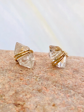 Load image into Gallery viewer, Herkimer Diamond Earrings, dainty Herkimer Diamond Stud earrings