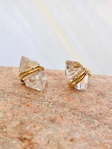 Herkimer Diamond Earrings, dainty Herkimer Diamond Stud earrings