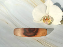 Load image into Gallery viewer, Medium Kingwood Rosewood wood barrette,  wooden hair clip,  fine hair barrette, wooden barrette