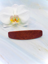 Load image into Gallery viewer, Medium Lacewood wooden barrette, wood hair clip, red wood barrette, wooden hair clip, fine hair barrette