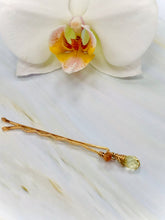 Load image into Gallery viewer, Sunstone and Citrine Gemstone Bobby Pin, unique bobby pin