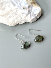 Load image into Gallery viewer, Labradorite Cloud Earrings Sterling Silver, 14k Gold Dangly Labradorite Handmade Jewelry Dangle Leverback Rain Cloud moon and stars