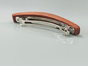 Medium Lacewood wooden barrette, wood hair clip, red wood barrette, wooden hair clip, fine hair barrette