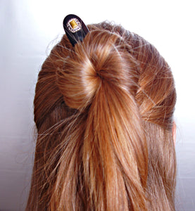 Leopardwood Wooden Hair Pin, wood hair fork, hair fork, hair pick, wood shawl pin