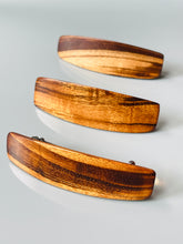 Load image into Gallery viewer, Hair Clip For women  with long hair Medium Tigerwood Wooden Barrette, brown wood barrette