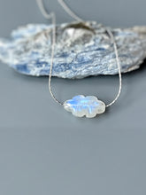 Load image into Gallery viewer, Moonstone Cloud Necklace floating gemstone Solitaire Necklace