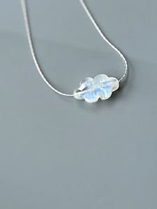 Moonstone Cloud Necklace floating gemstone Solitaire Necklace