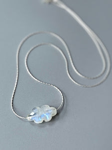 Moonstone Cloud Necklace floating gemstone Solitaire Necklace