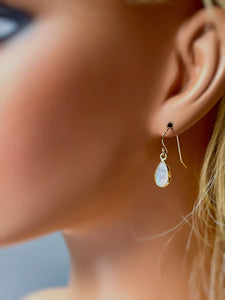 Facetted Moonstone Earrings Gold Vermeil
