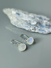 Load image into Gallery viewer, Facetted Moonstone Earrings Sterling Silver