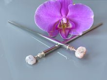 Load image into Gallery viewer, Pink Opal Hair Sticks, silver Pink Opal Gemstone Hair Pin