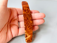 Load image into Gallery viewer, Thick Hair Barrette for Women XL Mallee Burl Red wood barrette for long hair wooden barrette