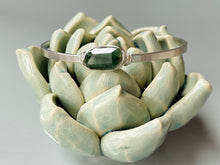 Load image into Gallery viewer, Genuine Emerald Cuff Bracelet Matte White Gold Gemstone Cuff Bracelet