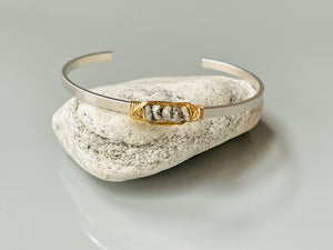 Raw Diamond Bracelet, Organic Genuine Diamond Cuff Bracelet