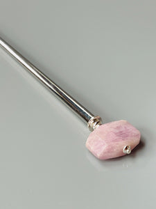 Genuine Kunzite Gemstone Hair Stick, Kunzite silver Gemstone Shawl Pin