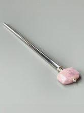 Load image into Gallery viewer, Genuine Kunzite Gemstone Hair Stick, Kunzite silver Gemstone Shawl Pin