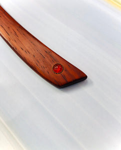 African Mahogany Wooden Shawl Pin or Hair Stick 