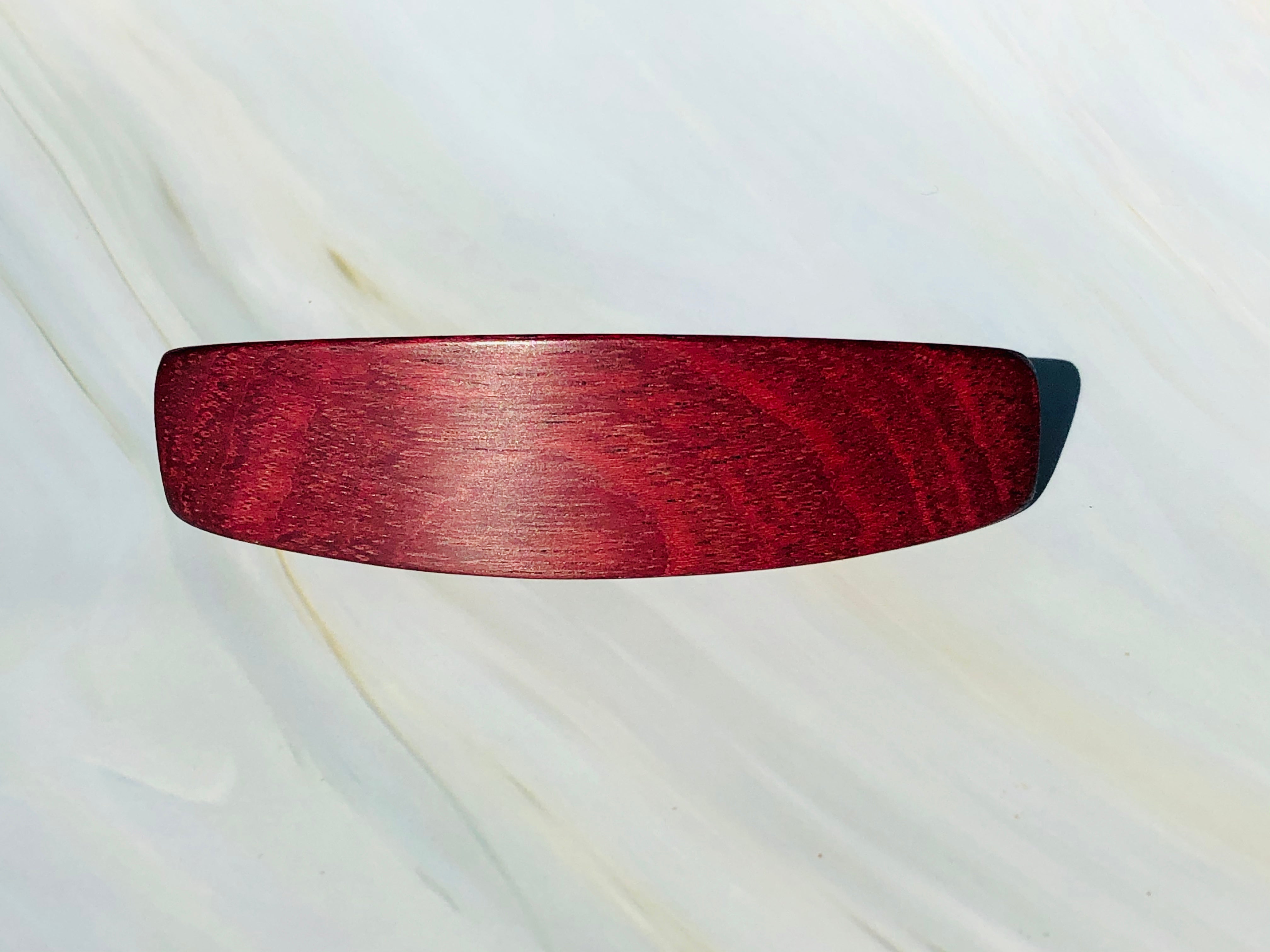 Medium Purpleheart wood hair barrette, wood hair clip, wooden hair clip