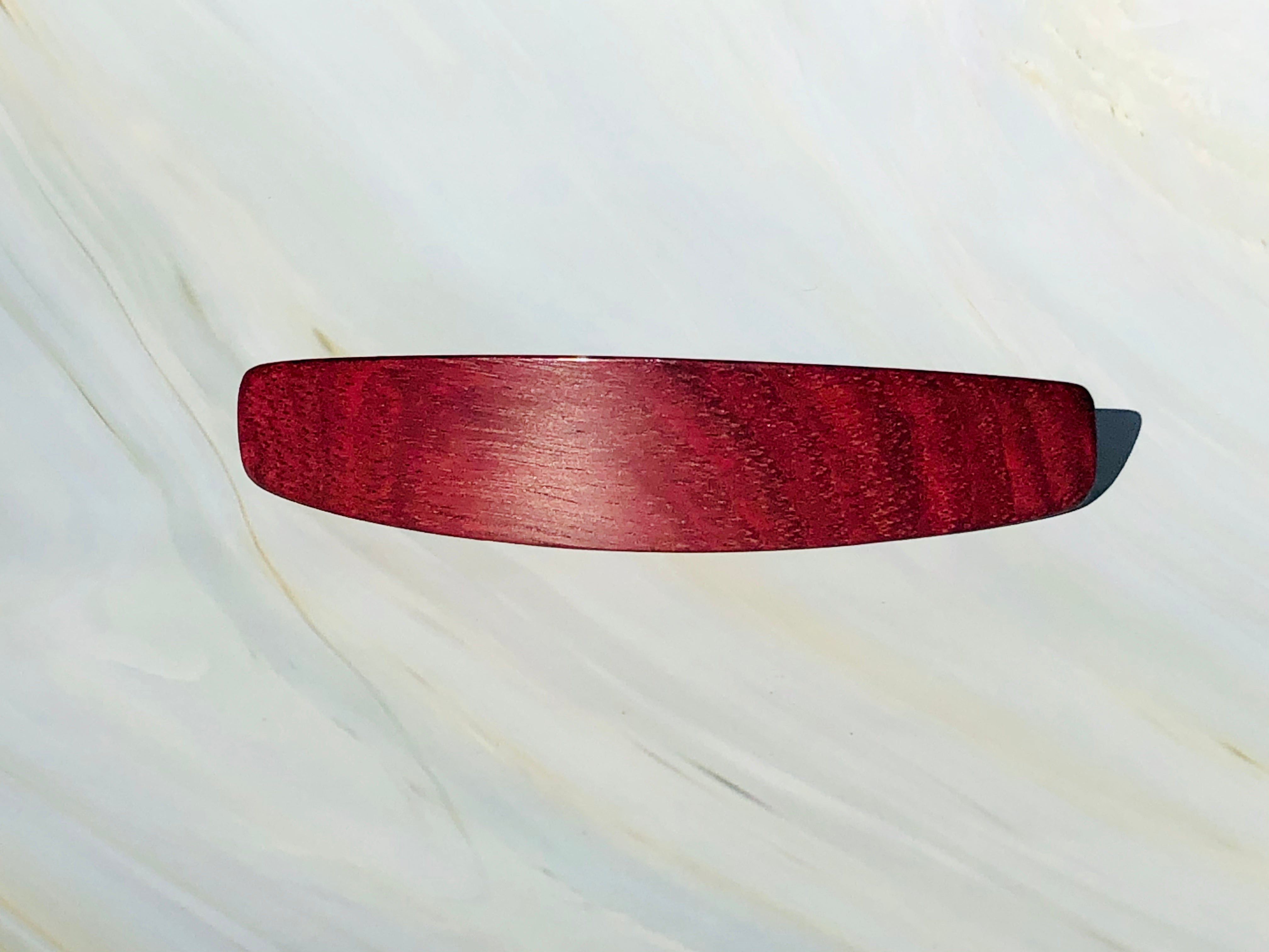 Medium Purpleheart wood hair barrette, wood hair clip, wooden hair clip