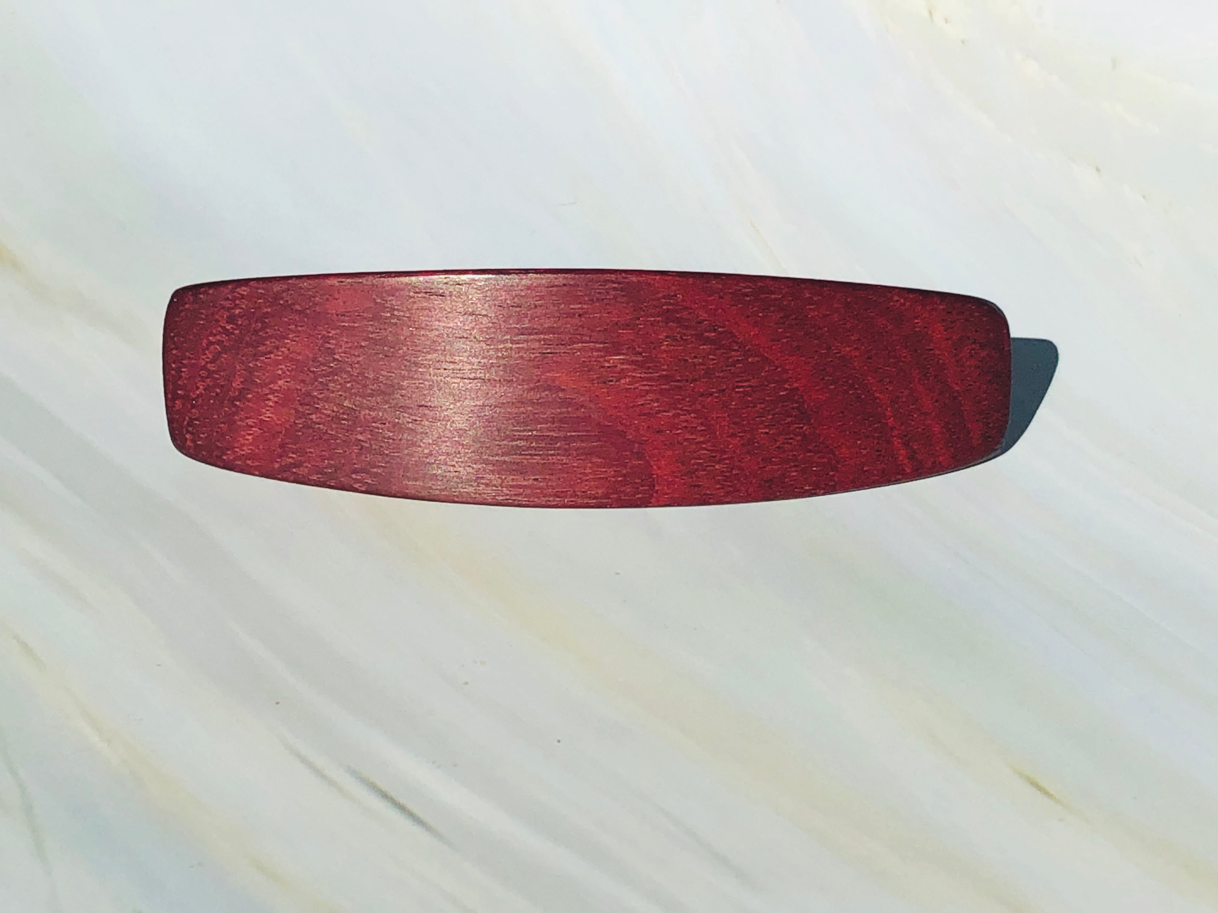 Medium Purpleheart wood hair barrette, wood hair clip, wooden hair clip