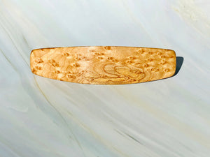 Medium Birdseye Maple wood hair barrette, wood hair clip, wooden hair clip