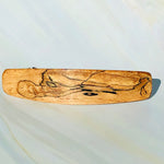 Large Spalted Maple barrette, light wood hair clip, wooden barrette,