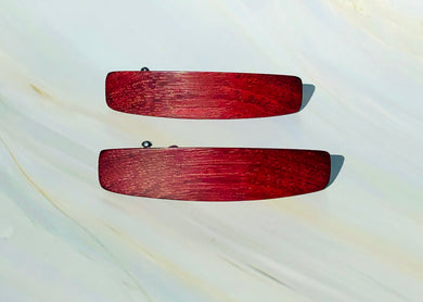 Small Purpleheart wooden barrettes, wood hair clips - small wood barrettes