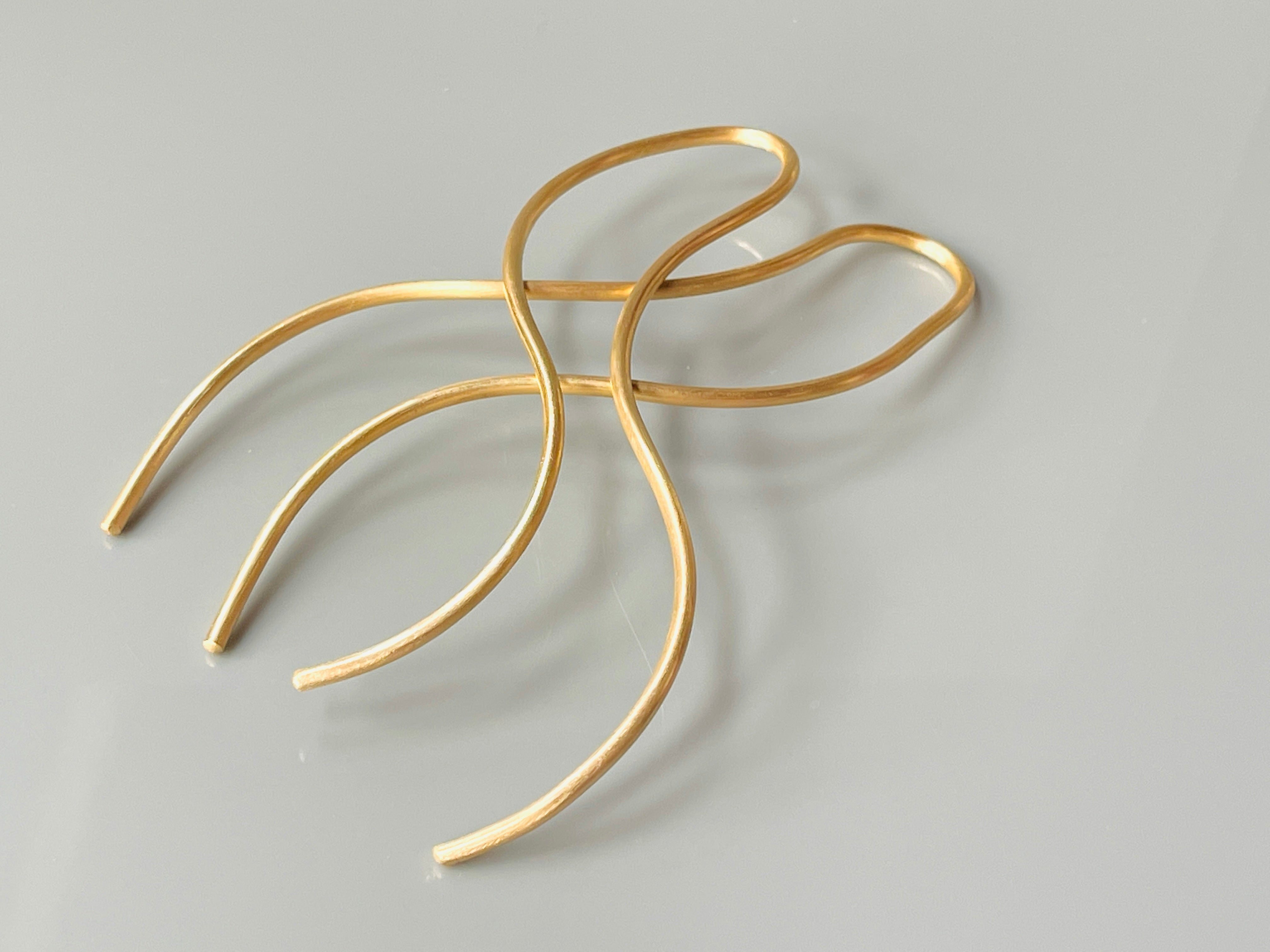 Waves Silver Hair Pin, Gold hair pin, Minimalist, modern metal hair pins