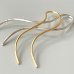 Waves Silver Hair Pin, Gold hair pin, Minimalist, modern metal hair pins