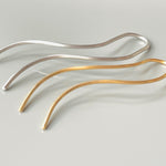 Waves Silver Hair Pin, Gold hair pin, Minimalist, modern metal hair pins