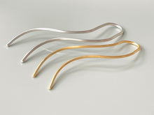 Load image into Gallery viewer, Waves Silver Hair Pin, Gold hair pin, Minimalist, modern metal hair pins