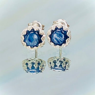 Kyanite Stud Earrings, Dainty KyanitePost earrings, handmade jewelry