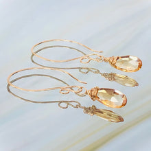 Load image into Gallery viewer, 14k Citrine earrings handmade gold Citrine earrings
