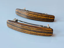 Load image into Gallery viewer, Small Bocote wooden barrettes hair clips for fine hair