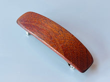 Load image into Gallery viewer, Medium Mahogany Wood Hair Barrette, red wood barrette, wooden barrette