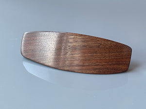 Medium Walnut Wood Barrette, Backyard Woods series wooden hair clip