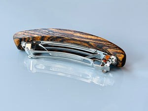 Large Bocote wood barrette, wood hair clip, wooden barrette, wood barrette