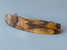 Load image into Gallery viewer, Medium Zebrawood Wood Barrette, dark wood barrette