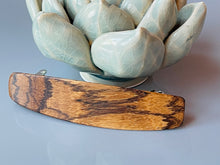 Load image into Gallery viewer, Medium Zebrawood Wood Barrette, dark wood barrette
