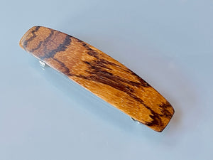 Medium Zebrawood Wood Barrette, dark wood barrette