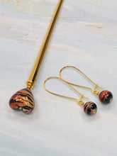 Load image into Gallery viewer, Askin&#39; for a Baskin Tiger Heart Art Glass hair stick, unique hair stick