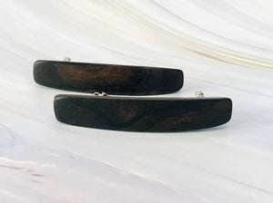Small Zirocote wood barrettes, wood hair clips, Hair clips for fine hair