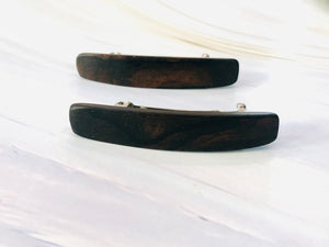 Small Zirocote wood barrettes, wood hair clips, Hair clips for fine hair