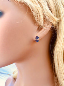 Amethyst Stud Earrings, Dainty Amethyst Post earrings, artisan amethyst earrings