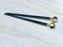 Load image into Gallery viewer, Silver and 24k Gold Elegant hair sticks, Minimalist Modern hair sticks