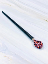 Load image into Gallery viewer, Sparkle Pink Leopard Art Glass hair stick, unique hair stick