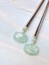 Load image into Gallery viewer, Genuine Aquamarine Gemstone Hair Sticks, Aquamarine silver Gemstone Hair Pin
