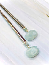 Load image into Gallery viewer, Genuine Aquamarine Gemstone Hair Sticks, Aquamarine silver Gemstone Hair Pin
